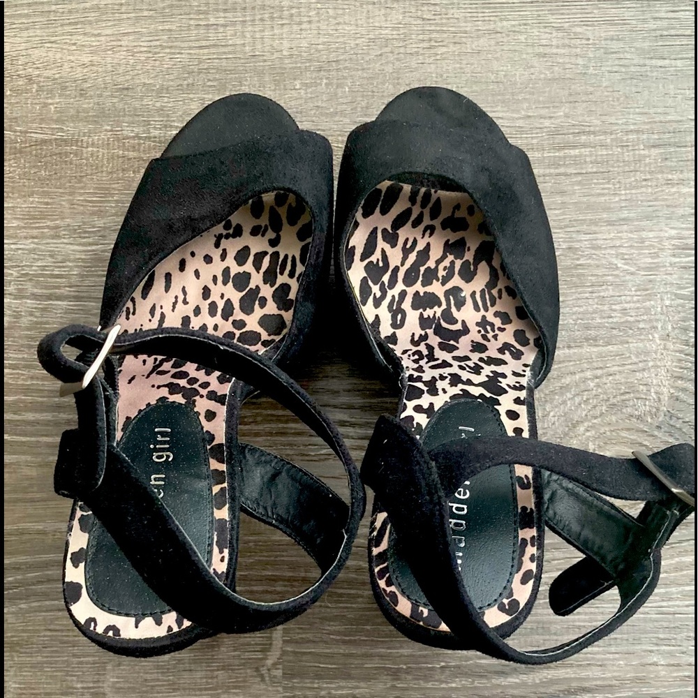 Madden Girl Black 5” Heel Platform Dress Sandals Size 8